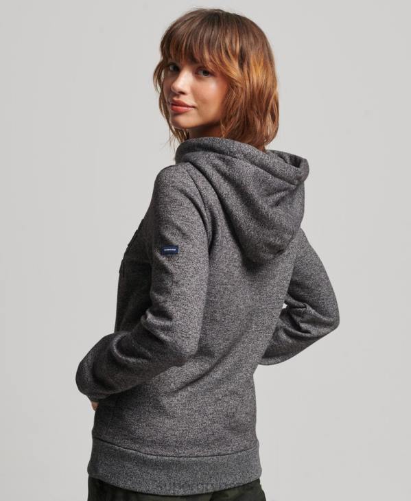 Superdry femmes sweat à capuche à logo graphique embossé D64Z3285 vêtements gris foncé