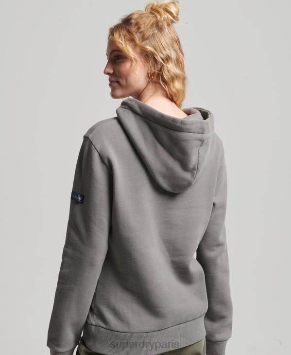 Superdry femmes sweat à capuche à logo graphique japonais D64Z5753 vêtements gris