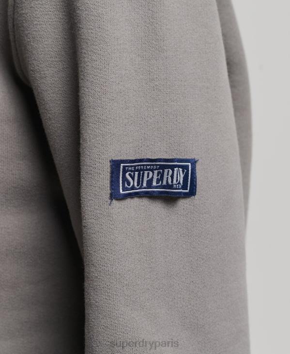 Superdry femmes sweat à capuche à logo graphique japonais D64Z5753 vêtements gris