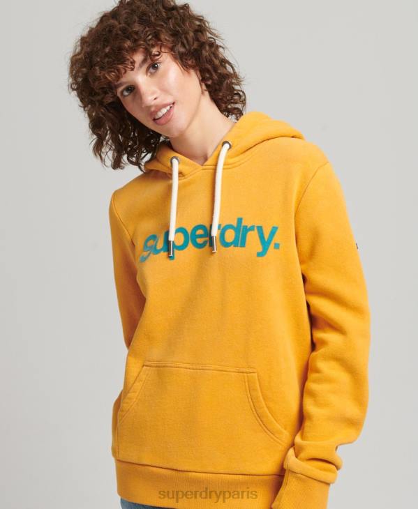Superdry femmes sweat à capuche à logo imprimé D64Z5939 vêtements or