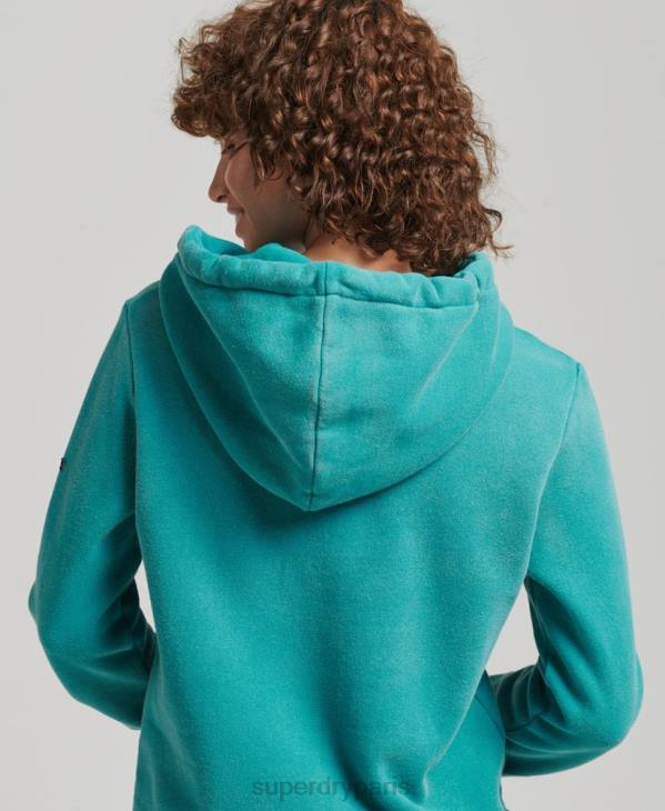 Superdry femmes sweat à capuche à logo imprimé D64Z6073 vêtements bleu