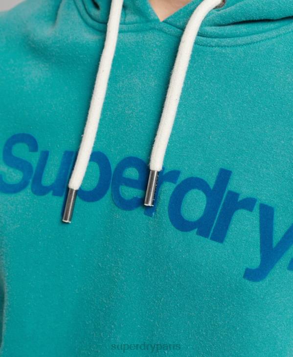 Superdry femmes sweat à capuche à logo imprimé D64Z6073 vêtements bleu