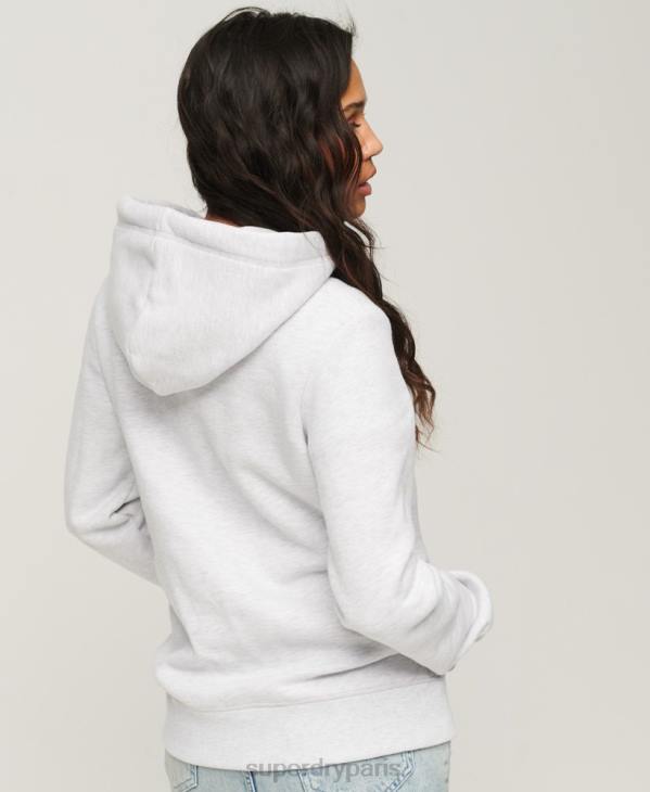 Superdry femmes sweat à capuche à logo vintage D64Z2108 vêtements gris clair