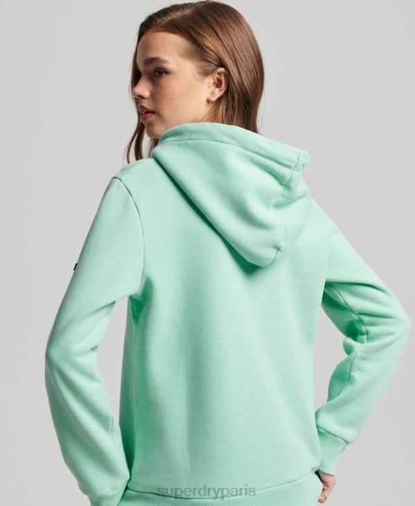 Superdry femmes sweat à capuche à logo vintage D64Z2294 vêtements vert