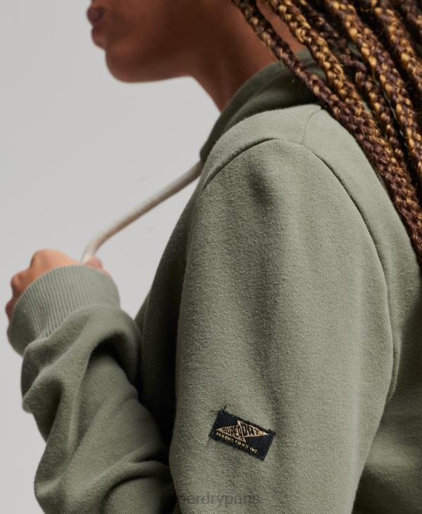 Superdry femmes sweat à capuche à logo vintage D64Z3276 vêtements vert