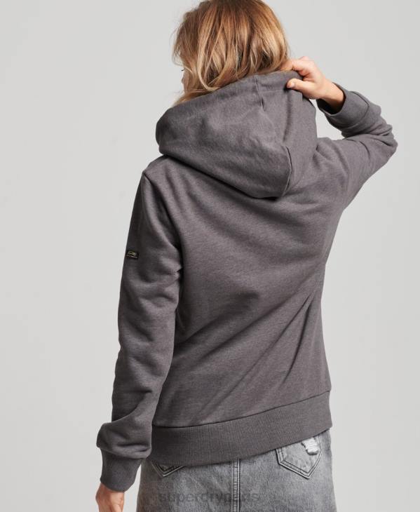 Superdry femmes sweat à capuche à logo vintage D64Z3440 vêtements noir