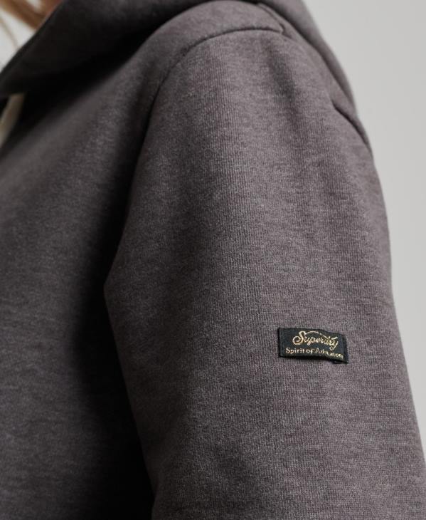 Superdry femmes sweat à capuche à logo vintage D64Z3440 vêtements noir