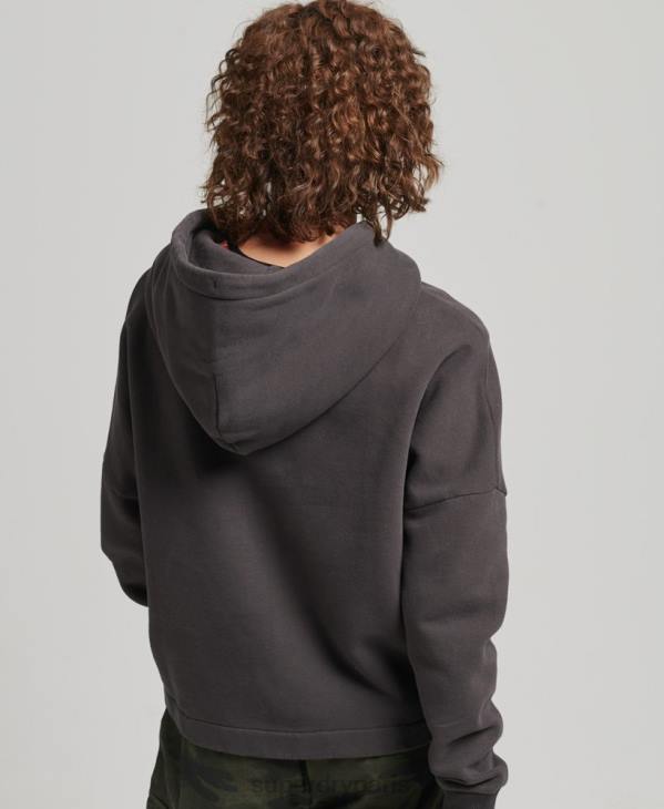 Superdry femmes sweat à capuche à logo vintage D64Z6067 vêtements brun