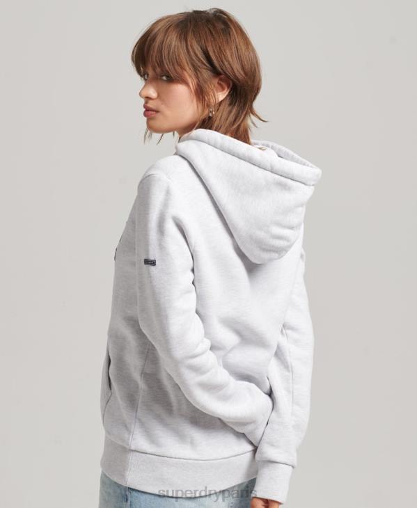 Superdry femmes sweat à capuche à logo vintage D64Z6152 vêtements gris clair