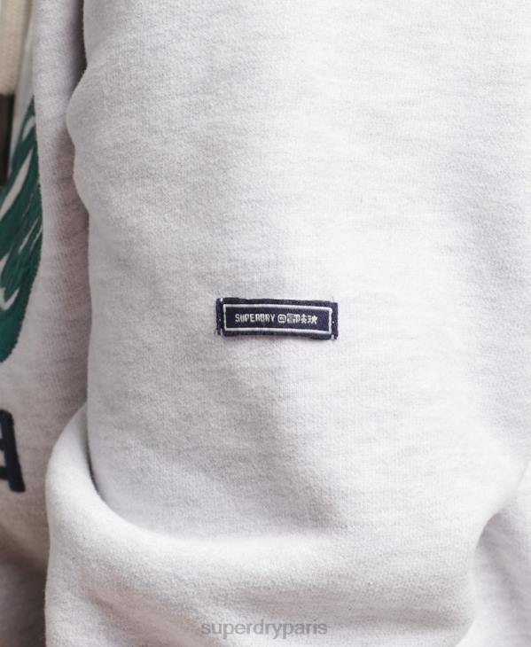 Superdry femmes sweat à capuche à logo vintage D64Z6152 vêtements gris clair