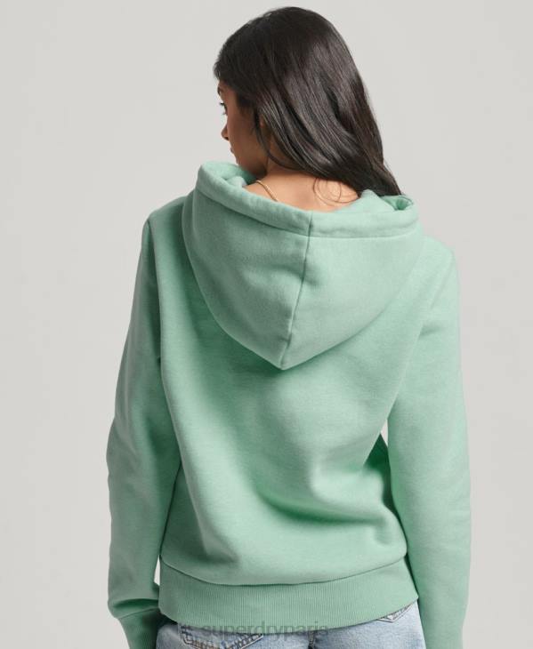 Superdry femmes sweat à capuche à logo vintage fluo D64Z3334 vêtements vert