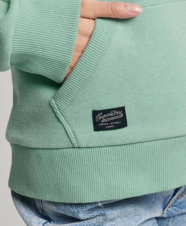 Superdry femmes sweat à capuche à logo vintage fluo D64Z3334 vêtements vert