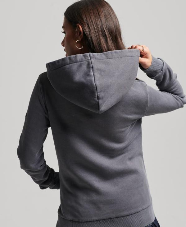 Superdry femmes sweat à capuche marque indie D64Z3337 vêtements gris foncé