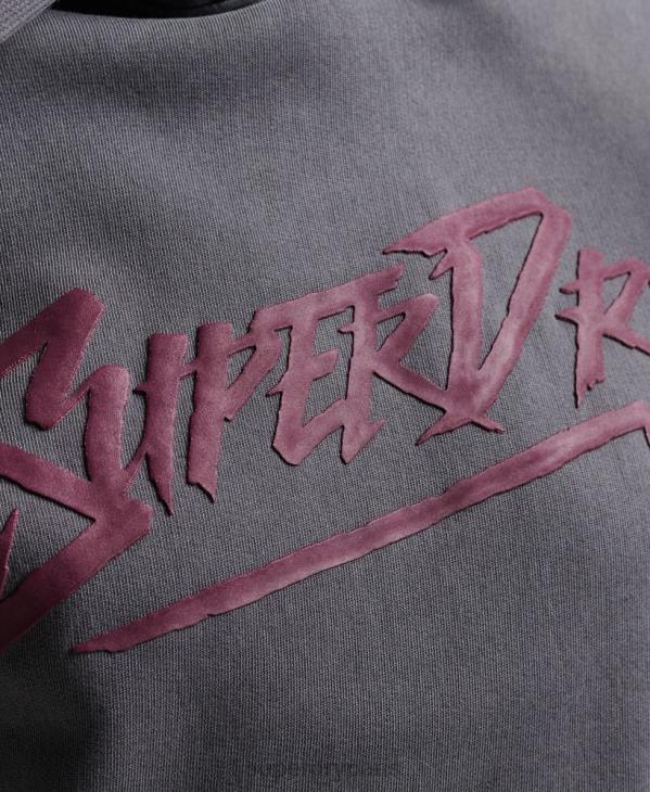 Superdry femmes sweat à capuche marque indie D64Z3337 vêtements gris foncé