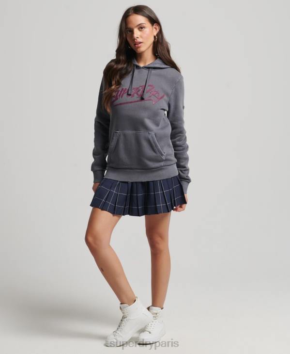 Superdry femmes sweat à capuche marque indie D64Z3337 vêtements gris foncé