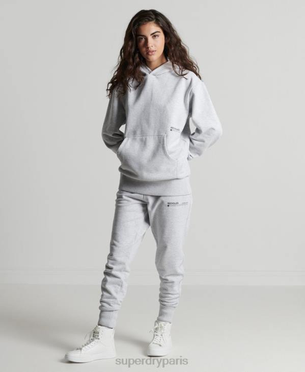 Superdry femmes sweat à capuche mi-long recyclé D64Z5834 vêtements gris clair