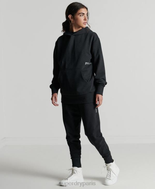 Superdry femmes sweat à capuche mi-long recyclé D64Z5973 vêtements noir