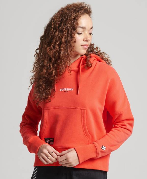 Superdry femmes sweat à capuche à micro logo D64Z5903 vêtements corail