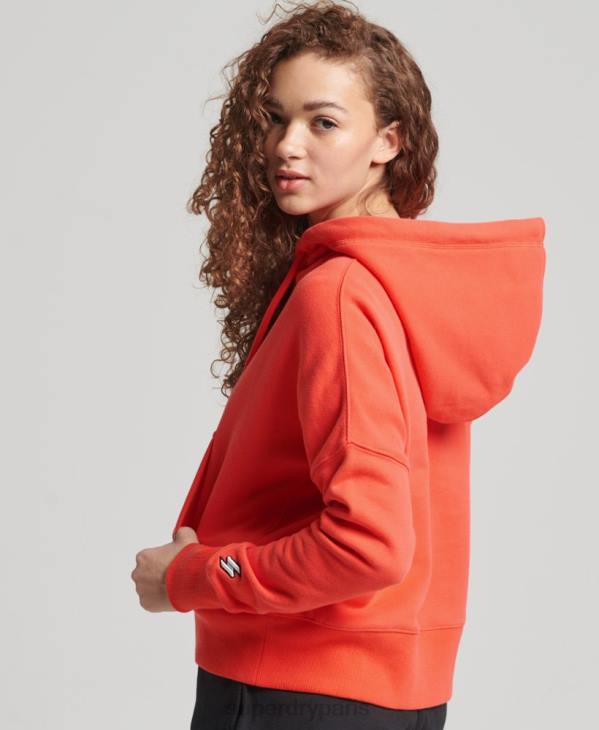 Superdry femmes sweat à capuche à micro logo D64Z5903 vêtements corail