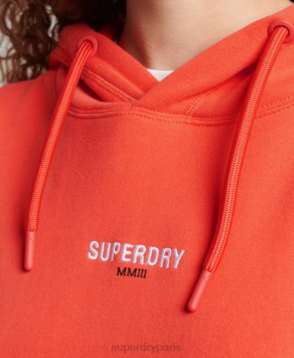 Superdry femmes sweat à capuche à micro logo D64Z5903 vêtements corail