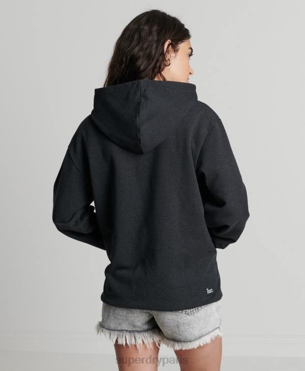 Superdry femmes sweat à capuche micro recyclé D64Z5974 vêtements noir