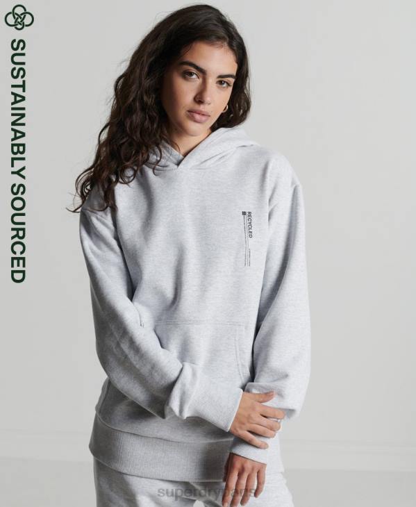 Superdry femmes sweat à capuche micro recyclé D64Z6064 vêtements gris clair