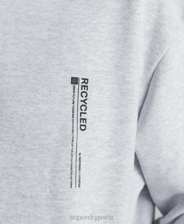 Superdry femmes sweat à capuche micro recyclé D64Z6064 vêtements gris clair