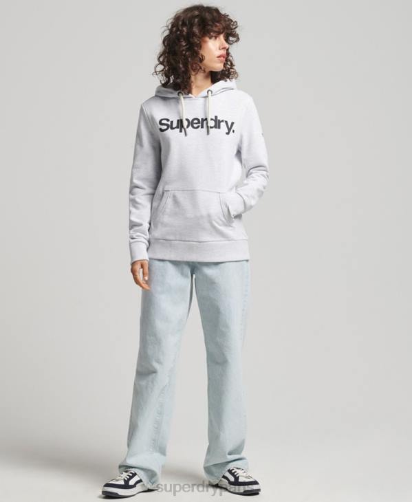 Superdry femmes sweat à capuche non brossé à logo core D64Z3481 vêtements gris clair