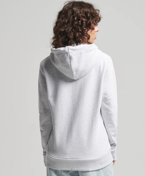 Superdry femmes sweat à capuche non brossé à logo core D64Z3481 vêtements gris clair