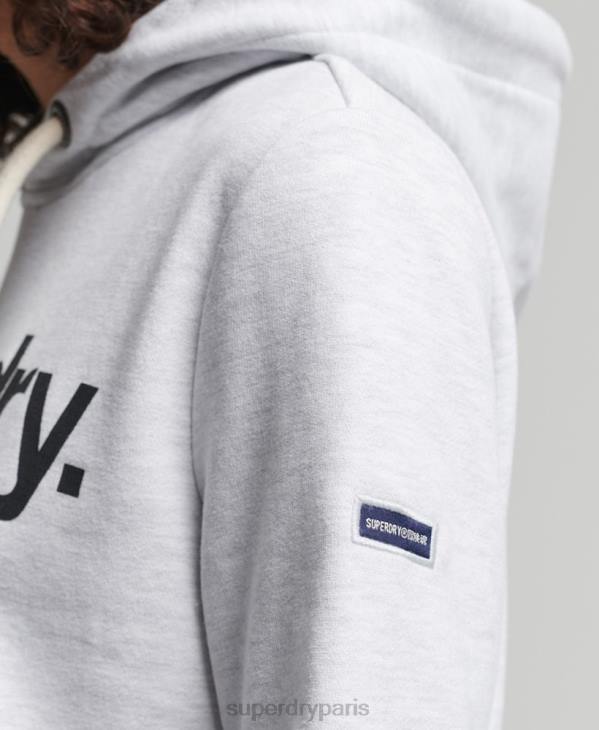Superdry femmes sweat à capuche non brossé à logo core D64Z3481 vêtements gris clair