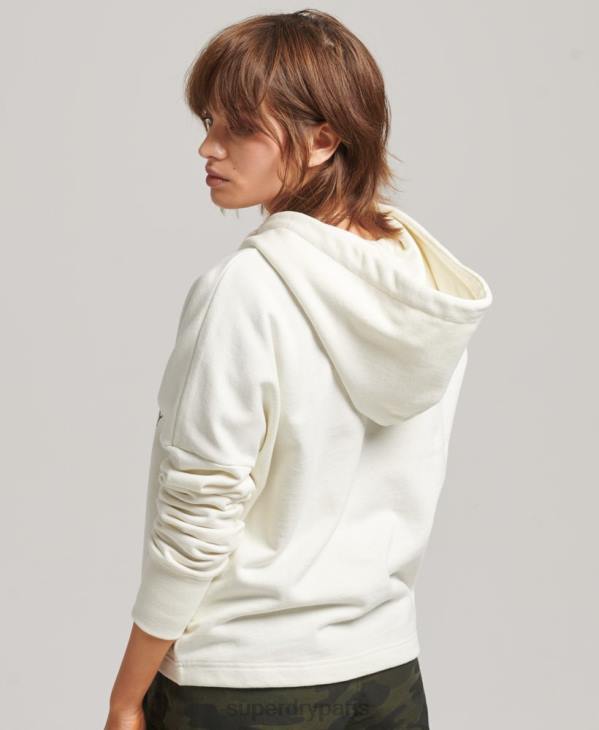 Superdry femmes sweat à capuche nostalgia patch D64Z5819 vêtements blanc