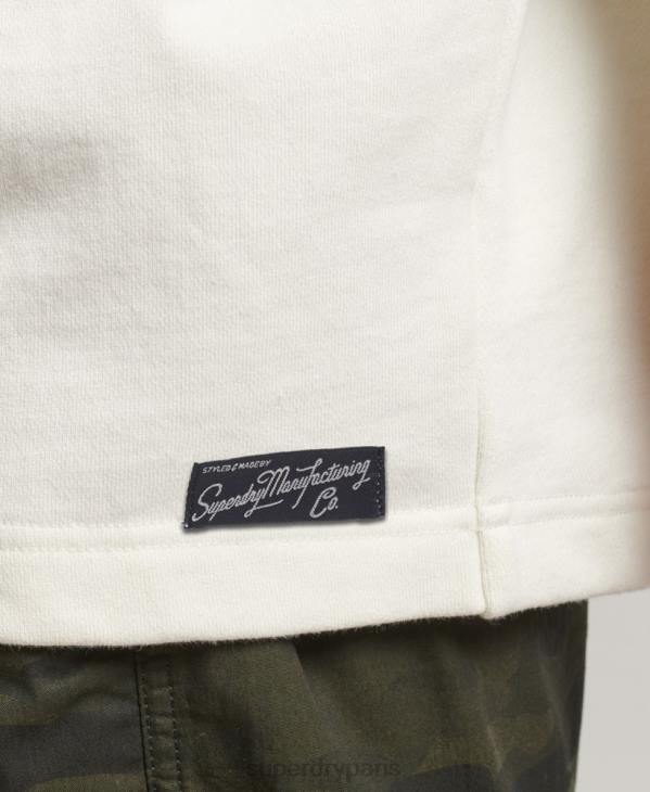 Superdry femmes sweat à capuche nostalgia patch D64Z5819 vêtements blanc