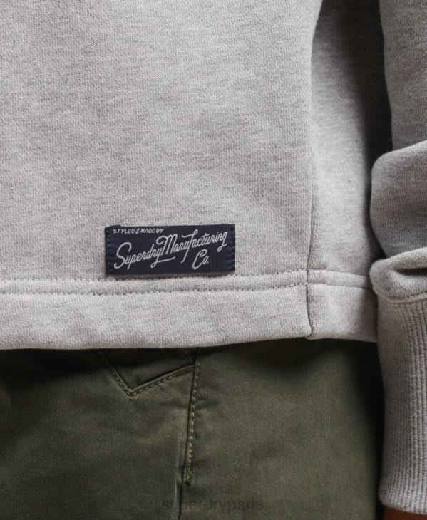Superdry femmes sweat à capuche nostalgia patch D64Z5986 vêtements gris