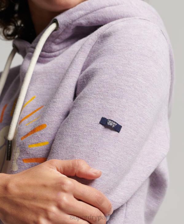 Superdry femmes sweat à capuche nostalgie vintage D64Z2235 vêtements violet