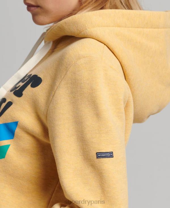 Superdry femmes sweat à capuche nostalgie vintage cooper D64Z5867 vêtements jaune