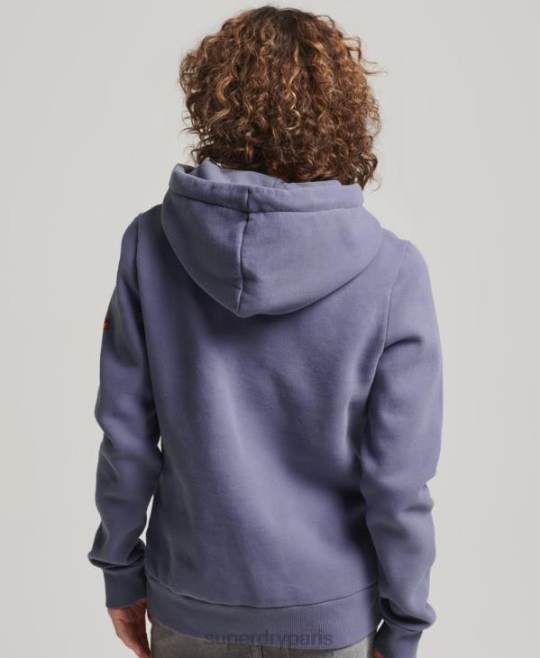 Superdry femmes sweat à capuche original à logo vintage D64Z3322 vêtements violet
