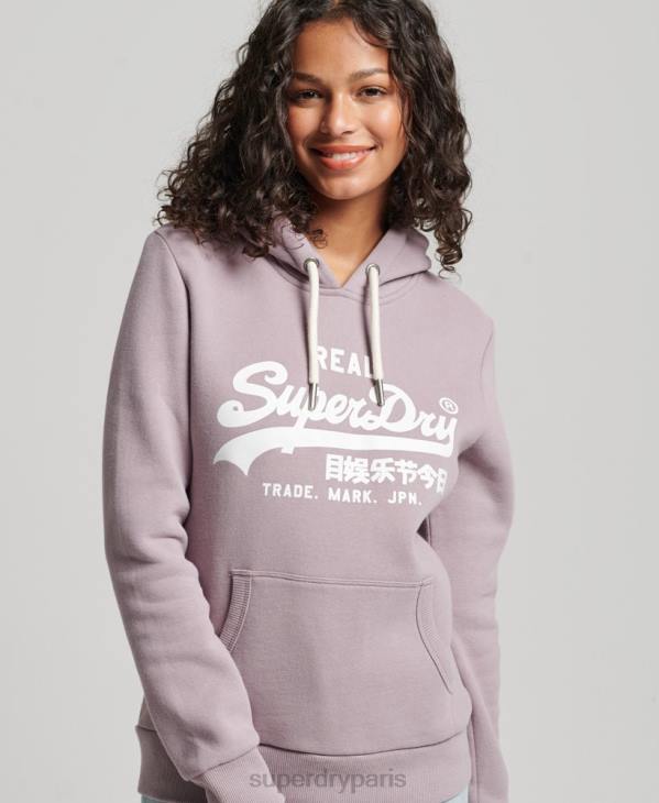 Superdry femmes sweat à capuche orné D64Z3346 vêtements violet