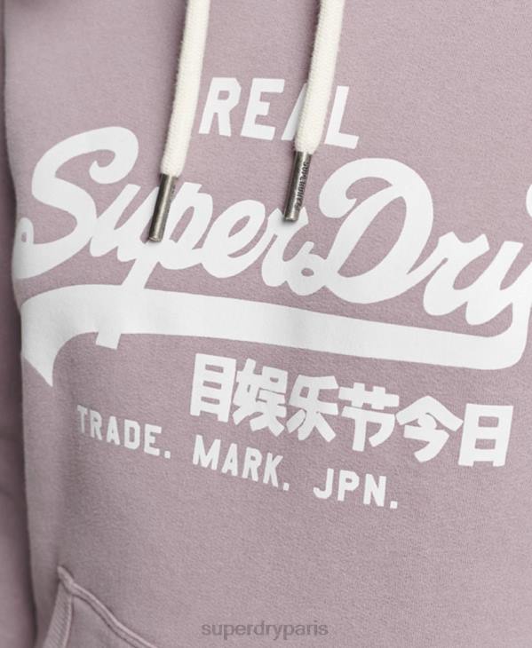 Superdry femmes sweat à capuche orné D64Z3346 vêtements violet