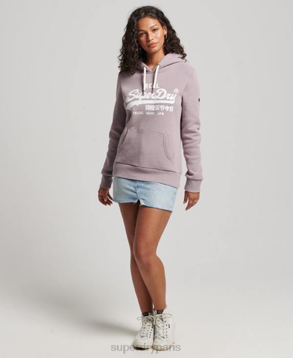 Superdry femmes sweat à capuche orné D64Z3346 vêtements violet