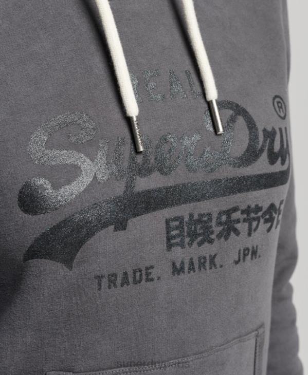 Superdry femmes sweat à capuche orné D64Z3405 vêtements gris foncé