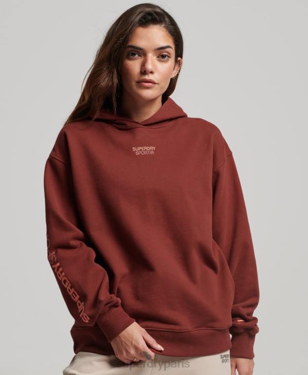Superdry femmes sweat à capuche oversize D64Z3392 vêtements brun