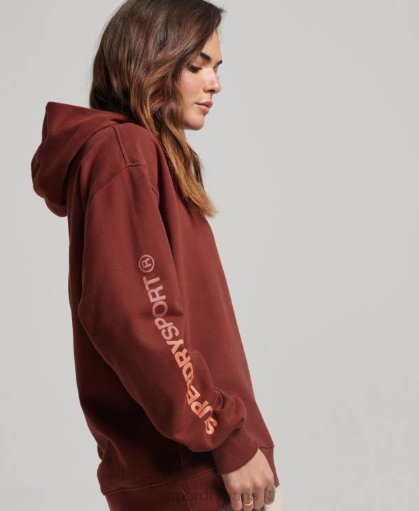 Superdry femmes sweat à capuche oversize D64Z3392 vêtements brun