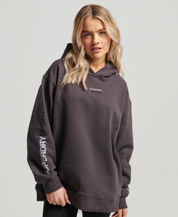 Superdry femmes sweat à capuche oversize D64Z3394 vêtements gris