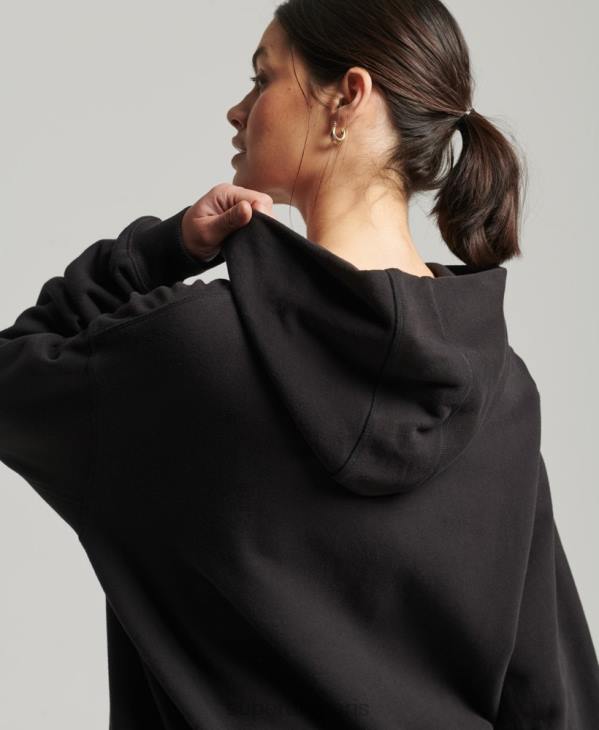Superdry femmes sweat à capuche oversize D64Z5988 vêtements noir