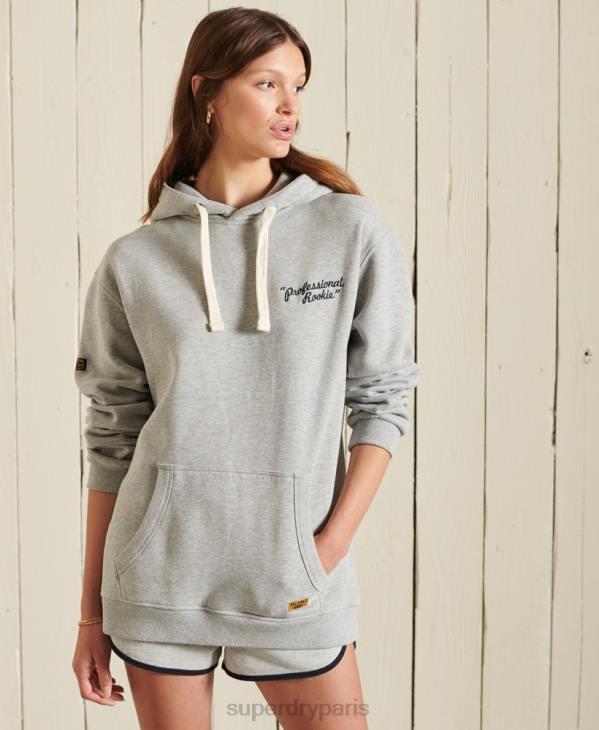 Superdry femmes sweat à capuche oversize D64Z6175 vêtements gris