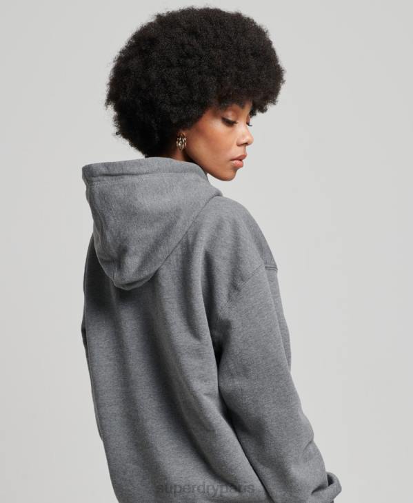 Superdry femmes sweat à capuche oversize appliqué D64Z3390 vêtements gris foncé