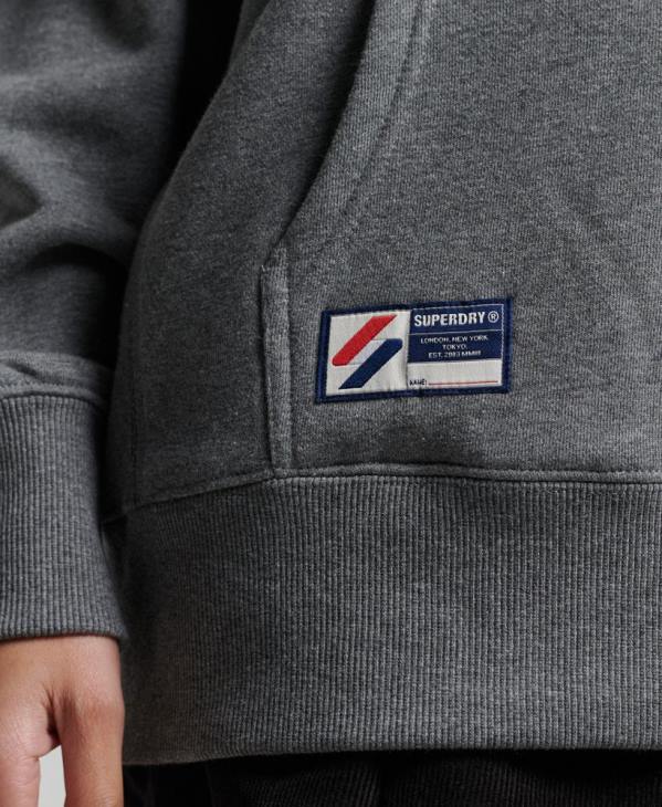 Superdry femmes sweat à capuche oversize appliqué D64Z3390 vêtements gris foncé