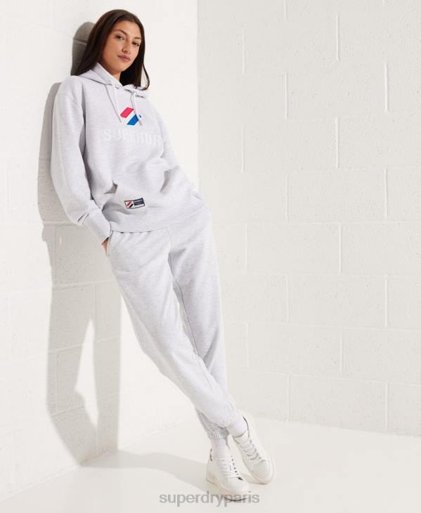 Superdry femmes sweat à capuche oversize appliqué D64Z3449 vêtements gris clair