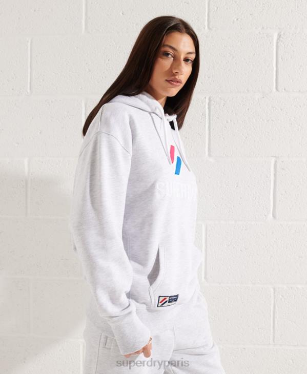 Superdry femmes sweat à capuche oversize appliqué D64Z3449 vêtements gris clair