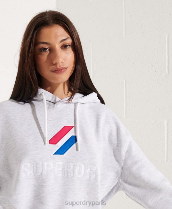 Superdry femmes sweat à capuche oversize appliqué D64Z3449 vêtements gris clair